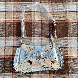 Y2K Tribal Silver lining mini purse hang bag